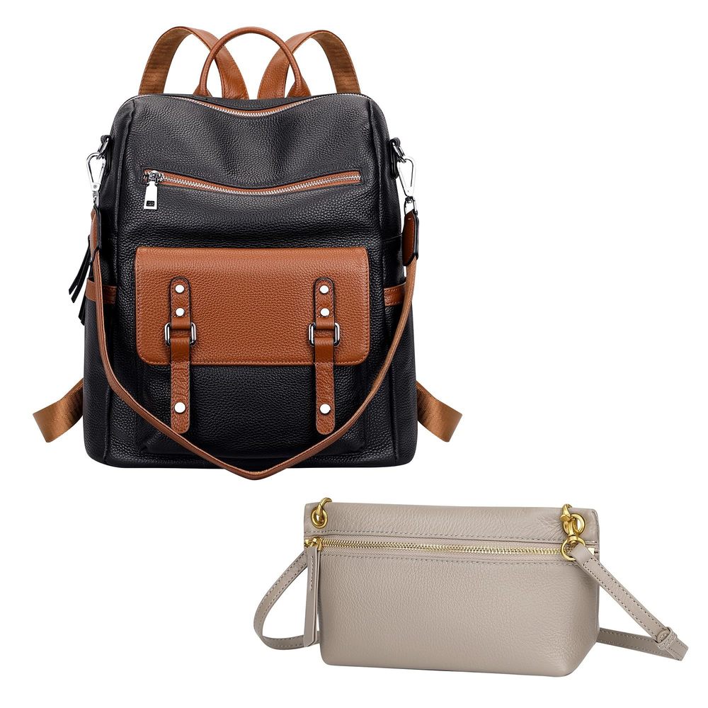 Leather Backpack for Women Bundle with Crossbody Bag💫